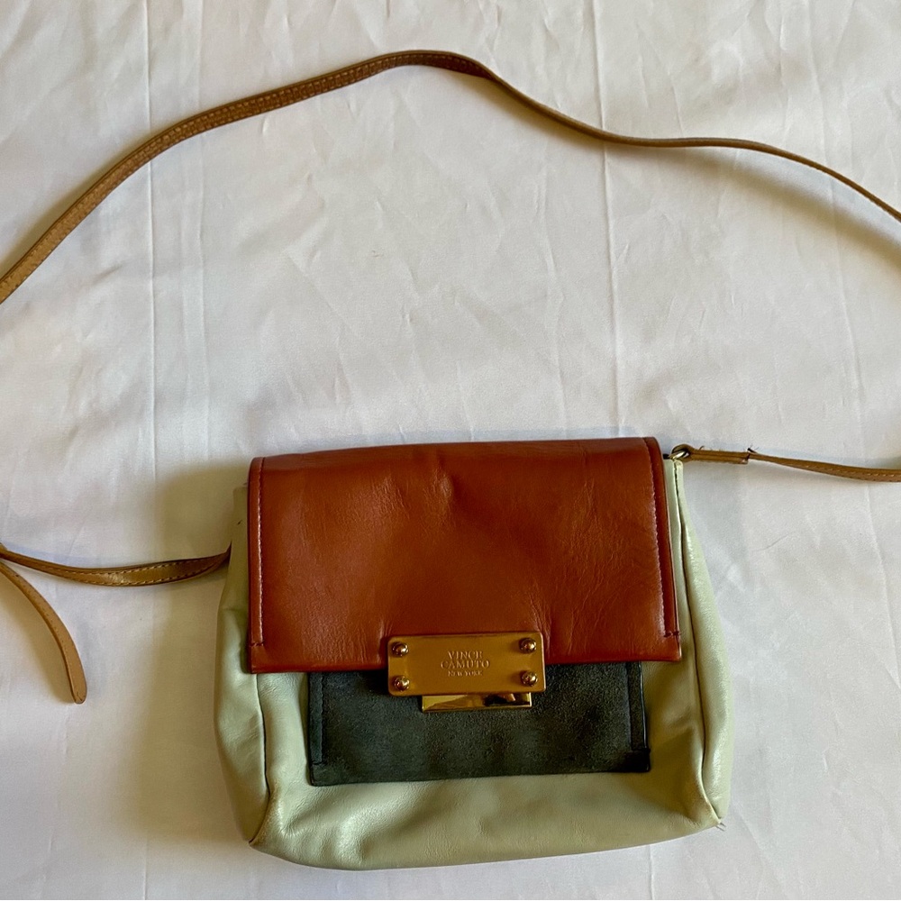 Vince Camuto Red Cream Black Crossbody Bag